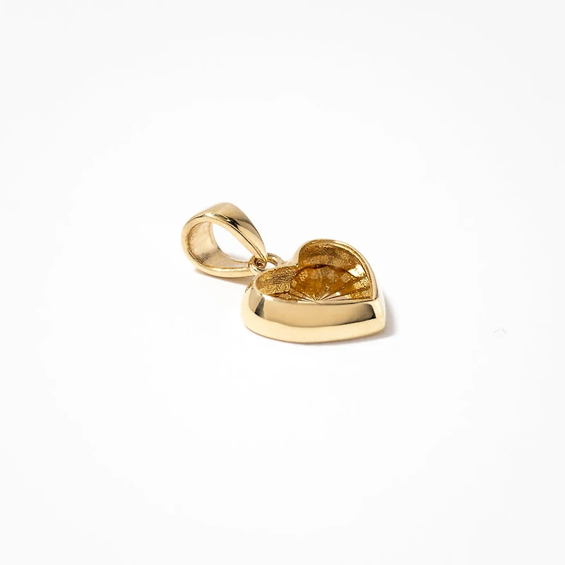 Sunray Heart Pendant in 10K Yellow Gold