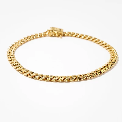 5mm Cuban Bracelet in 10K Italian Yellow Gold (8.5")