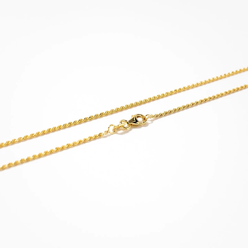 1.1mm 10K Italian Yellow Gold Diamond Cut Rope Chain (16”)