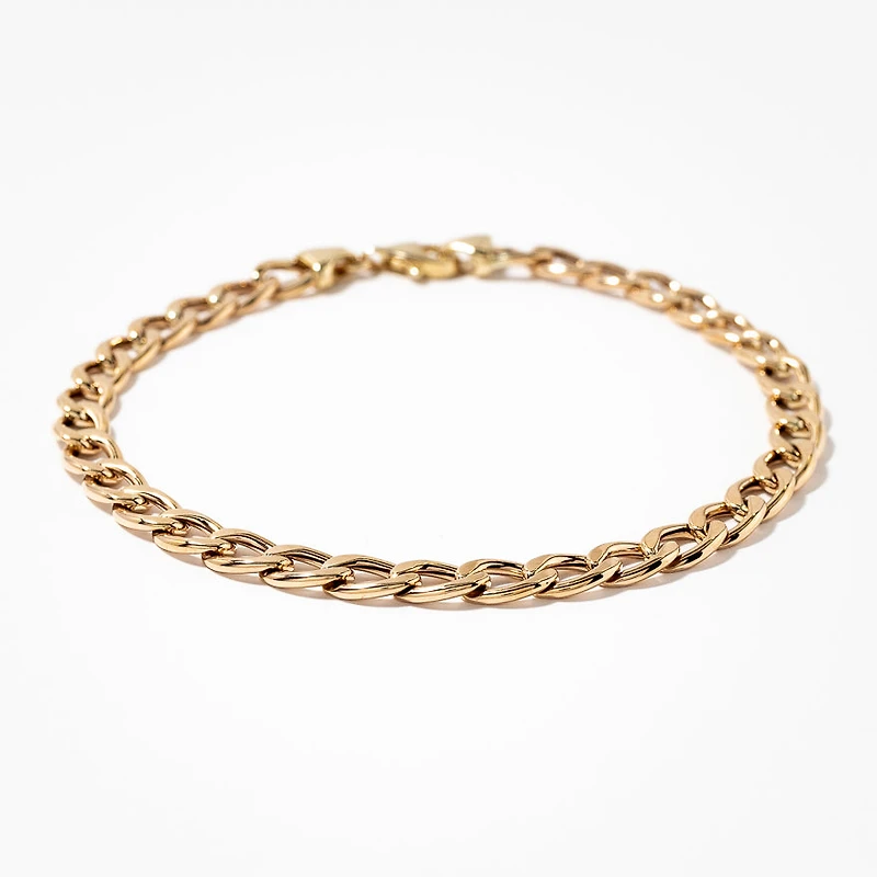 Men's Curb Bracelet in 10K Yellow Gold
