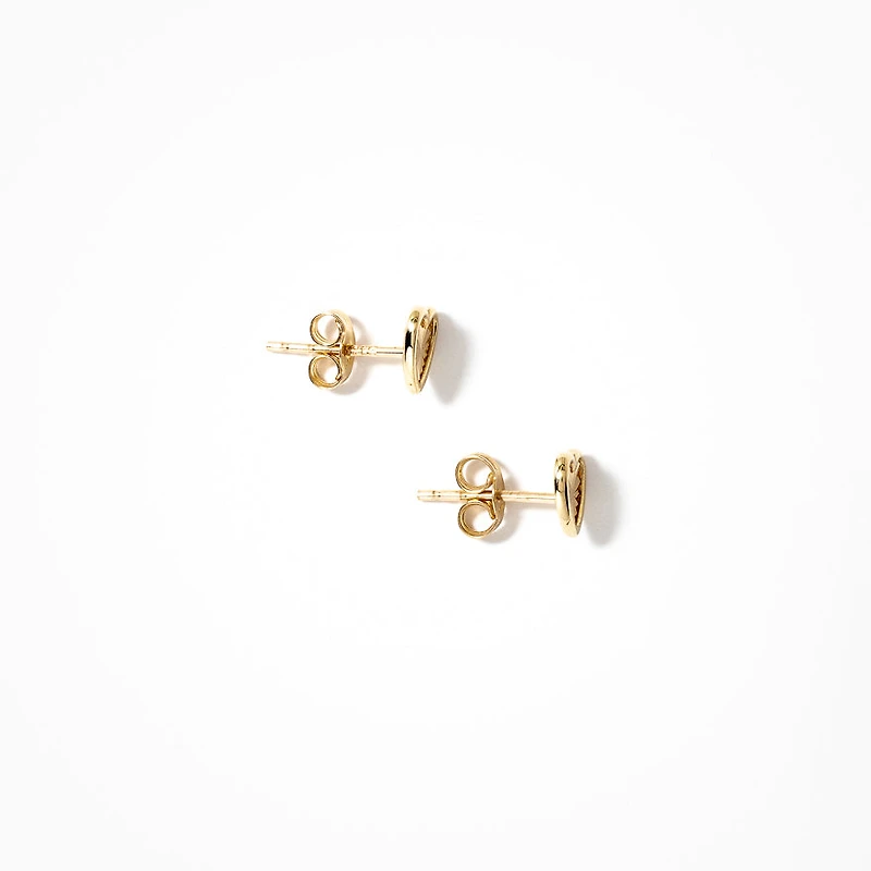 Sunray Heart Earrings in 10K Yellow Gold