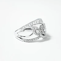 Diamond Cluster Ring 10K White Gold (0.75 ct tw)