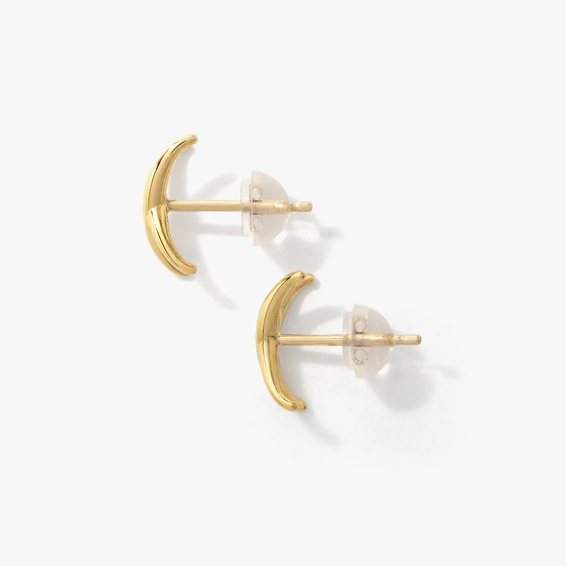 X Cuff Stud Earrings in 10K Yellow Gold