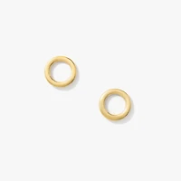 Circle Stud Earrings in 10K Yellow Gold