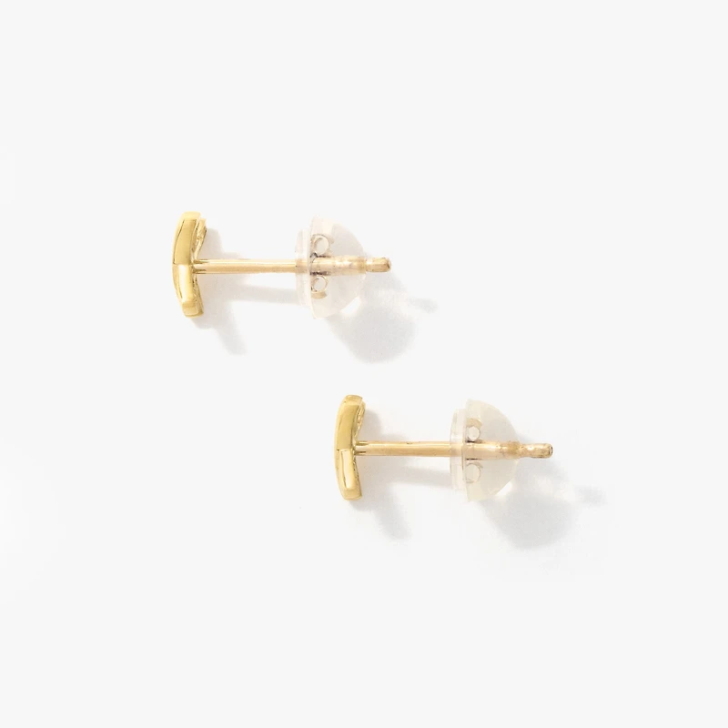X Stud Earrings in 10K Yellow Gold