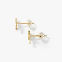 Tree of Life Stud Earrings in 10K Yellow and White Gold