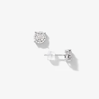 Diamond Cluster Stud Earrings in 10K White Gold (0.16 ct tw)