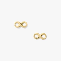 Infinity Stud Earrings In 10K Yellow Gold