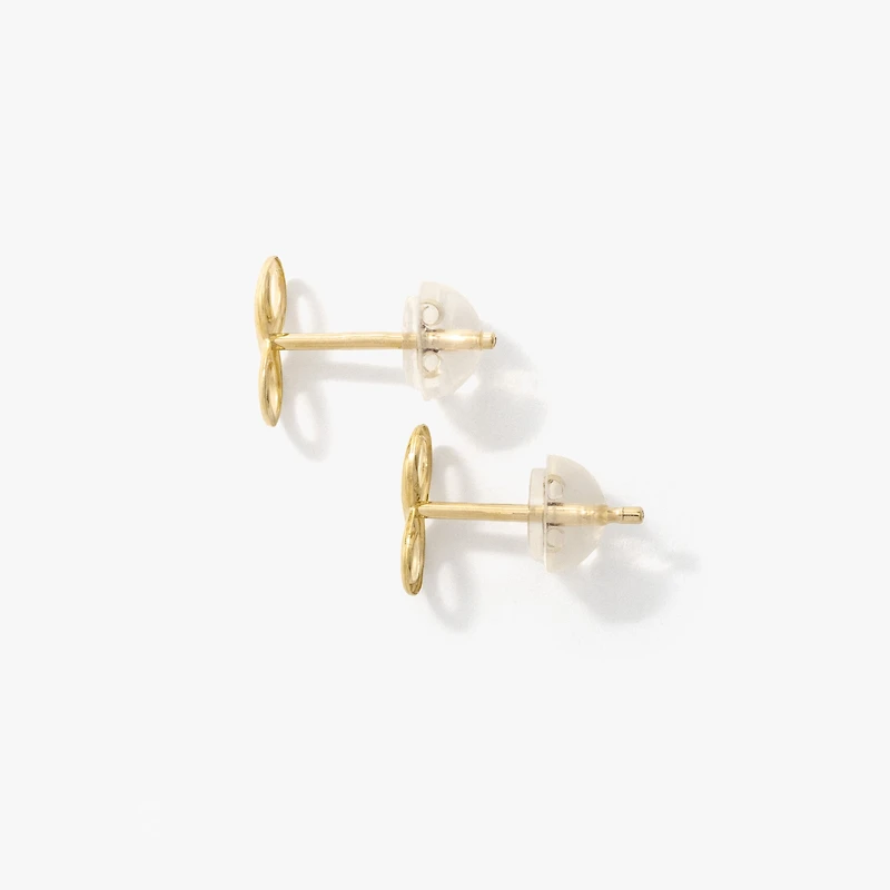 Infinity Stud Earrings In 10K Yellow Gold