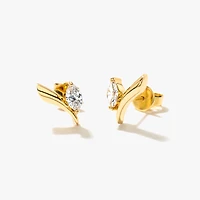 Marquise Cut Lab Grown Diamond Earrings in 10K Yellow Gold (0.36 ct tw