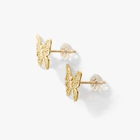 Butterfly Stud Earrings in 10K Yellow Gold