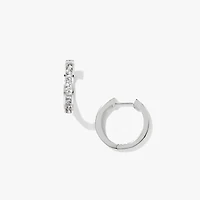 Channel Set Hoop Diamond Earrings in 10K White Gold (0.70ct tw)