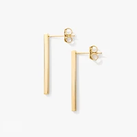 Bar Stud Earrings in 10K Yellow Gold