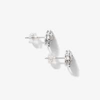 Pear Shape Diamond Halo Stud Earrings in 10K White Gold (0.20 ct tw)