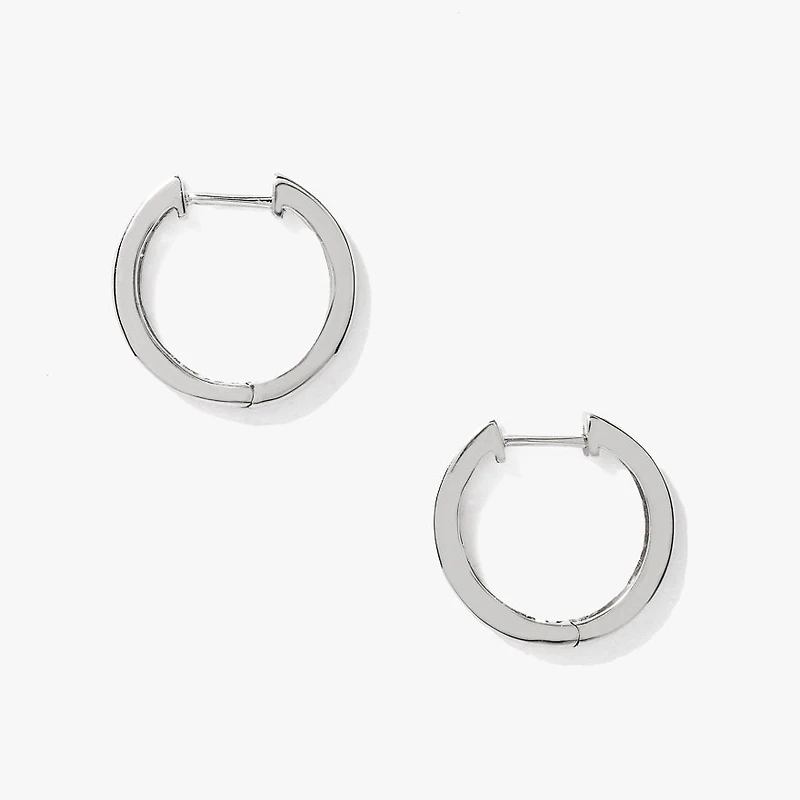 Channel Set Hoop Diamond Earrings in 10K White Gold (0.70ct tw)