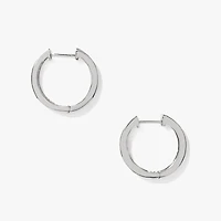 Channel Set Hoop Diamond Earrings in 10K White Gold (0.70ct tw)