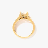 Lab Grown Princess Cut Diamond Engagement Ring 14K Yellow Gold (2.6
