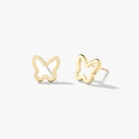Butterfly Stud Earrings in 10K Yellow Gold