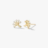 Tree of Life Stud Earrings in 10K Yellow and White Gold