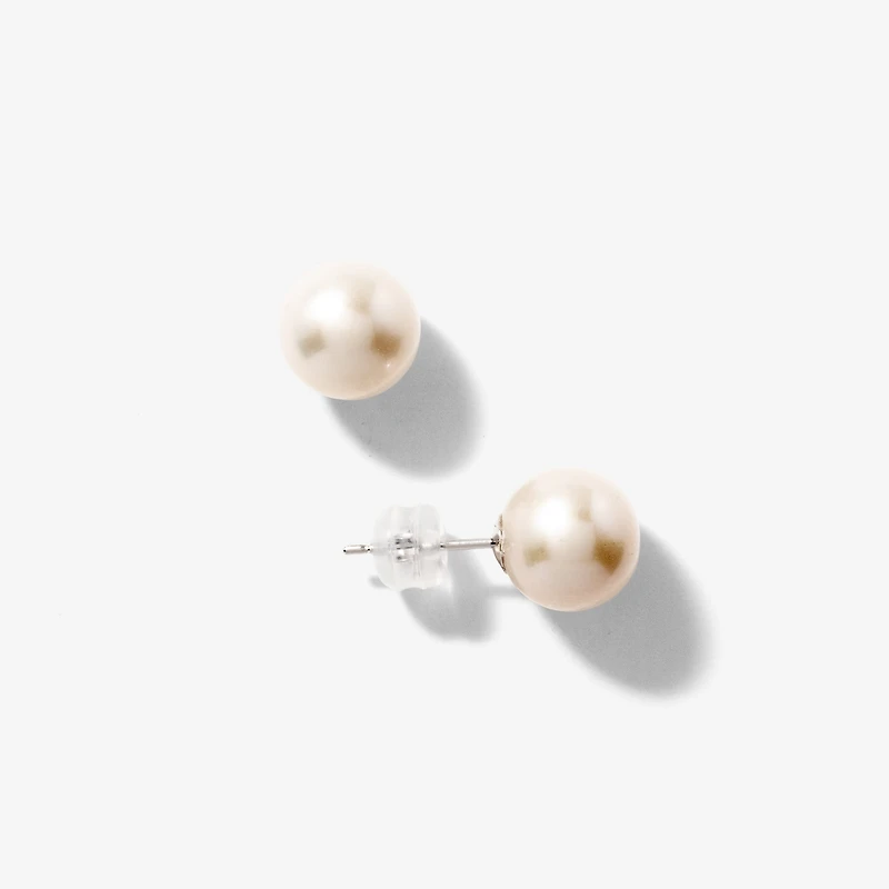 8.5-9mm Pearl Stud Earrings in 14K White Gold