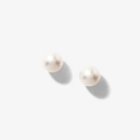 8-8.5mm Pearl Stud Earrings in 14K White Gold