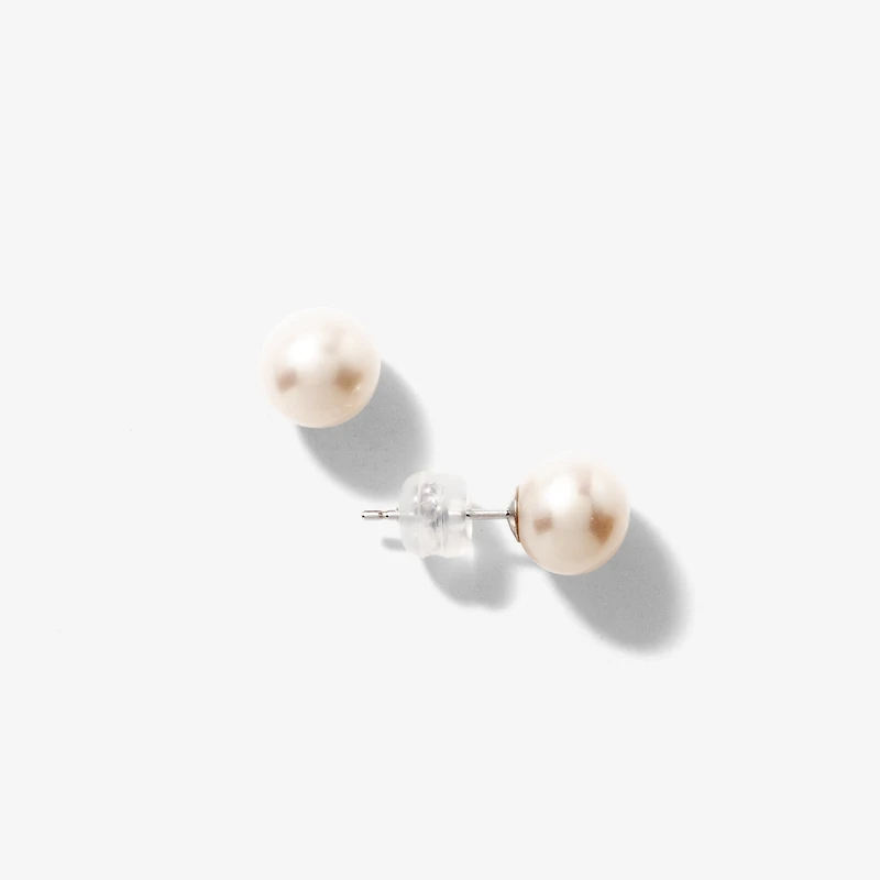 7-7.5mm Pearl Stud Earrings in 14K White Gold