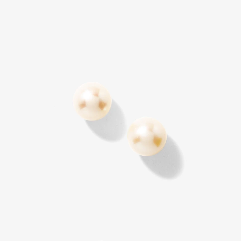 8.5-9mm Pearl Stud Earrings in 14K Yellow Gold