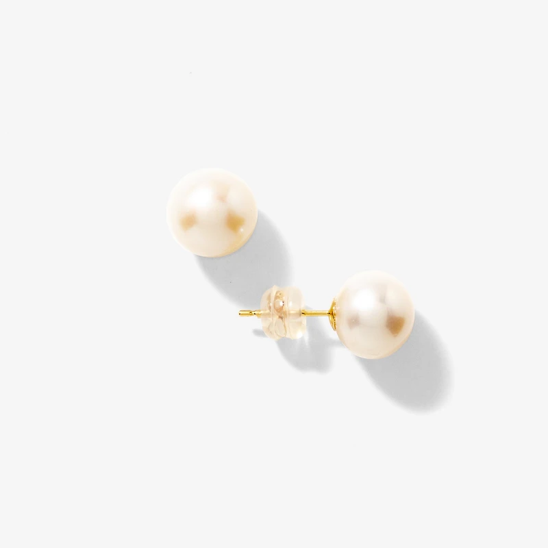 8.5-9mm Pearl Stud Earrings in 14K Yellow Gold