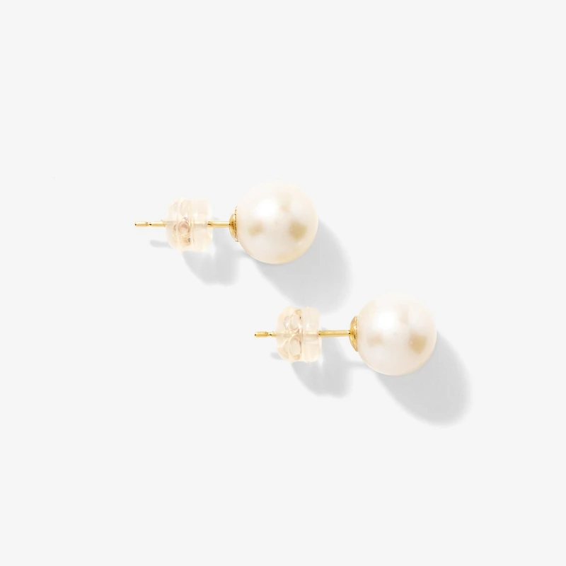 8-8.5mm Pearl Stud Earrings in 14K Yellow Gold