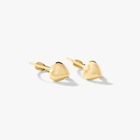 Heart Leverback Earrings in 10K Yellow Gold