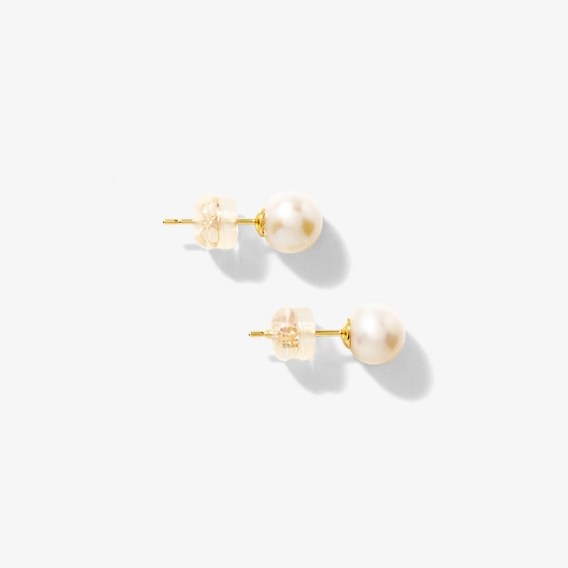 6-6.5mm Pearl Stud Earrings in 14K Yellow Gold