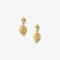 Leaf Dangle Earrings in 10K Yellow Gold