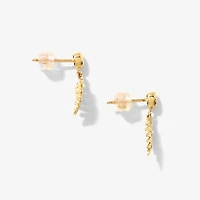 Leaf Dangle Earrings in 10K Yellow Gold