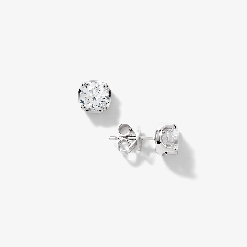 Lab Grown Diamond Stud Earrings in 14K White Gold (2.00 ct tw)