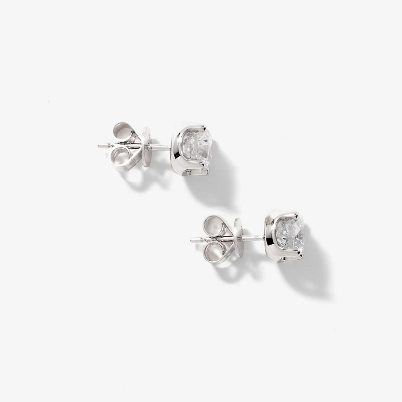 Lab Grown Diamond Stud Earrings in 14K White Gold (2.00 ct tw)