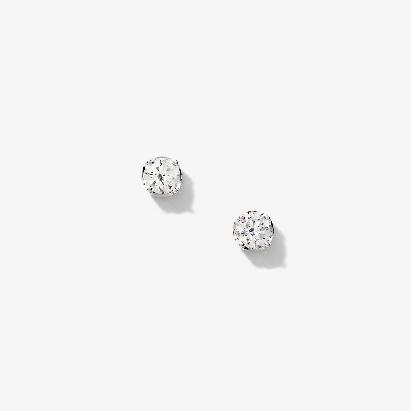 Lab Grown Diamond Stud Earrings in 14K White Gold (0.75 ct tw)