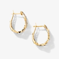 Diamond Wavy Hook Earrings in 10K Yellow Gold (1.00 ct tw)
