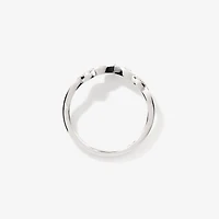 V Shape Diamond Cluster Ring 10K White Gold (0.07 ct tw)