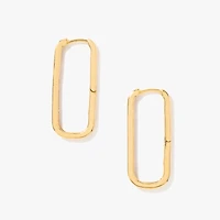 Long Hoop Diamond Earrings in 10K Yellow Gold (0.40 ct tw)