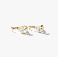 Lab Grown Pear Shape Diamond Earrings in 10K Yellow Gold (1.50 ct tw)