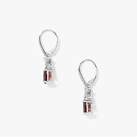 Garnet Earrings in 10K White Gold