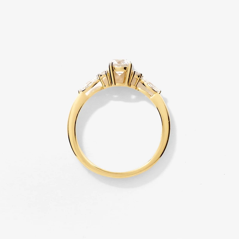 Lab Grown Round Cut Diamond Engagement Ring 14K Yellow Gold (0.77 c