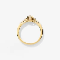 Lab Grown Round Cut Diamond Engagement Ring 14K Yellow Gold (0.77 c