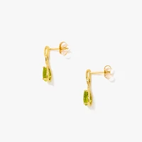 Pear Shape Peridot Earrings in 10K Yellow Gold