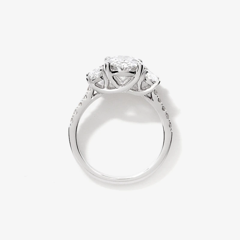 Lab Grown Oval Cut Diamond Engagement Ring 14K White Gold (2.85 ct
