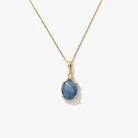 Doublet Opal Necklace in 10K Yellow Gold
