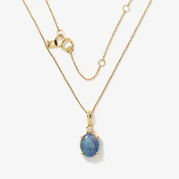 Doublet Opal Necklace in 10K Yellow Gold