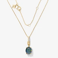 Doublet Opal Necklace in 10K Yellow Gold