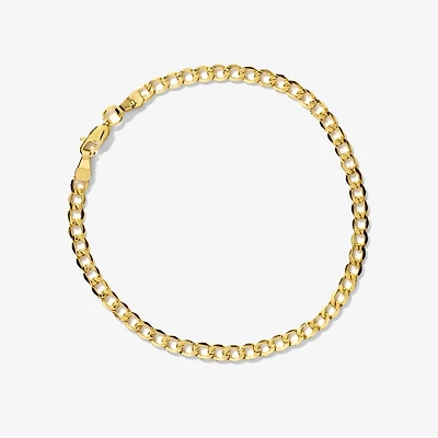 3.9mm Hollow Curb Bracelet in 10K Yellow Gold
