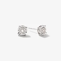 Diamond Cluster Stud Earrings in 10K White Gold (0.16 ct tw)